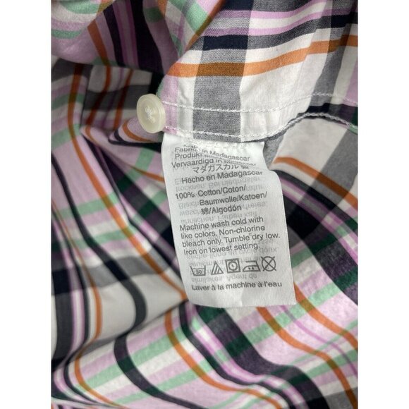 J. Crew Multicolor Plaid Classic Fit Long Sleeve Button Down Collared Top Size 2 - Picture 6 of 8